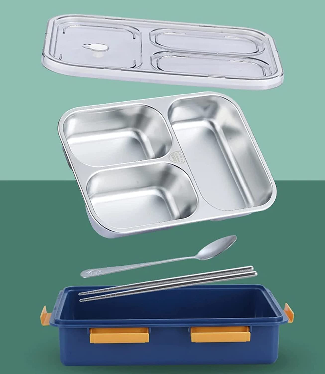 Lunch Boxes for Adults - Lunch Box for Kids with Spoon & Fork - Durable Perfect Size for On-The-Go Meal, BPA-Free (Multi Color) (3 Section) Lunch Boxes for Adults - Lunch Box for Kids with Spoon & Fork - Durable Perfect Size for On-The-Go Meal, BPA-Free (Multi Color) (3 Section)